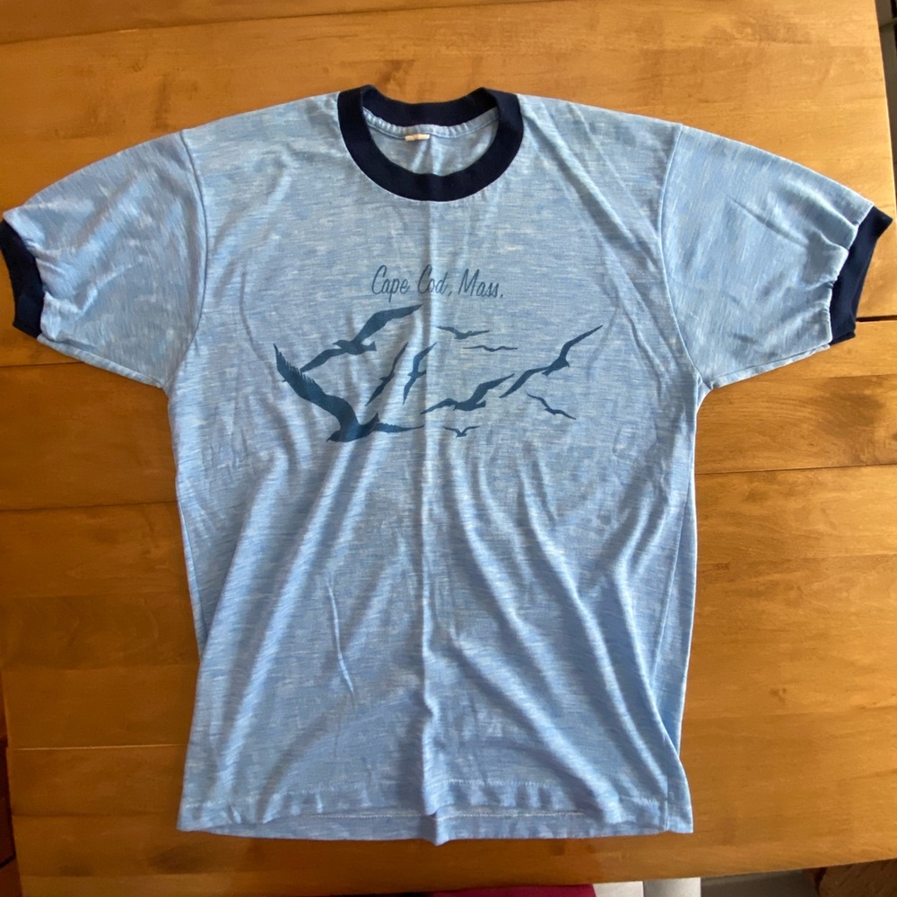 Vintage 70s Cape Cod Massachusetts Ringer T-Shirt
